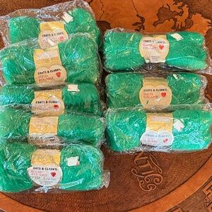 Red Heart Mohcora Mohair/Wool/Nylon Green Yarn, 8 Skein Bundle. In 2 Dye Lots!